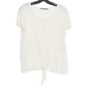 Katies Womens Top Cottage Boho Gauzy Tie Front Lightweight Size 12 EE